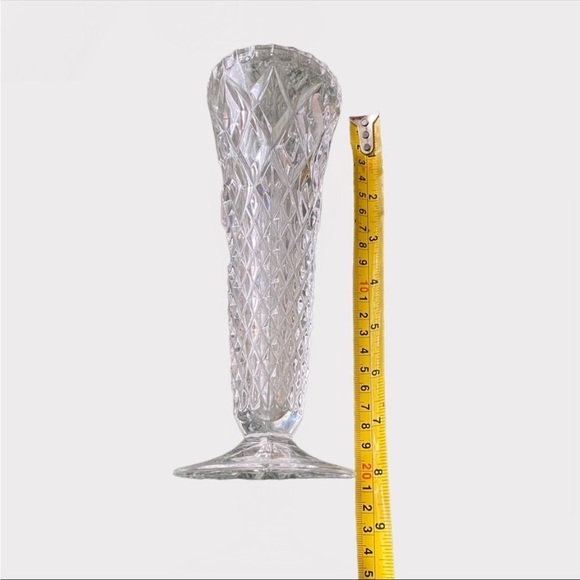 VINTAGE | Tall Crystal Bud Vase #3 - Picture 3 of 4